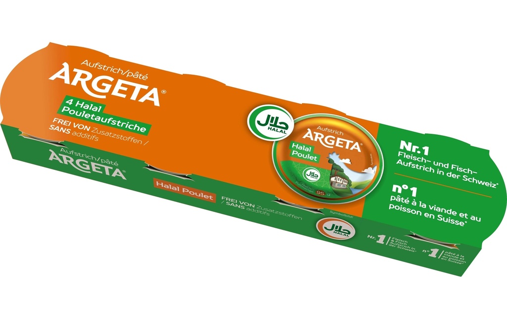 Argeta Viande de poulet Halal 4x 95 g