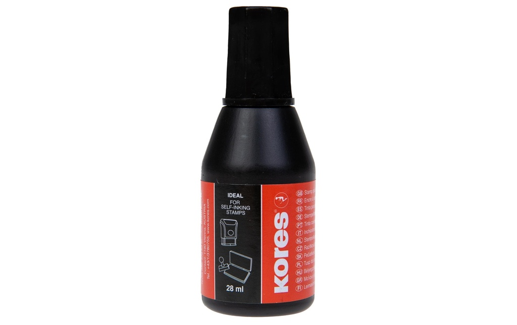 Kores Encre pour tampon 28 ml, Noir
