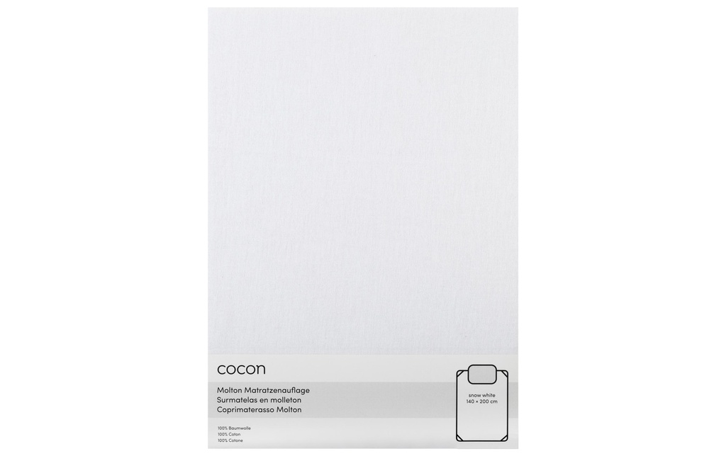 COCON Drap-housse molletonné 140 x 200 cm, Blanc