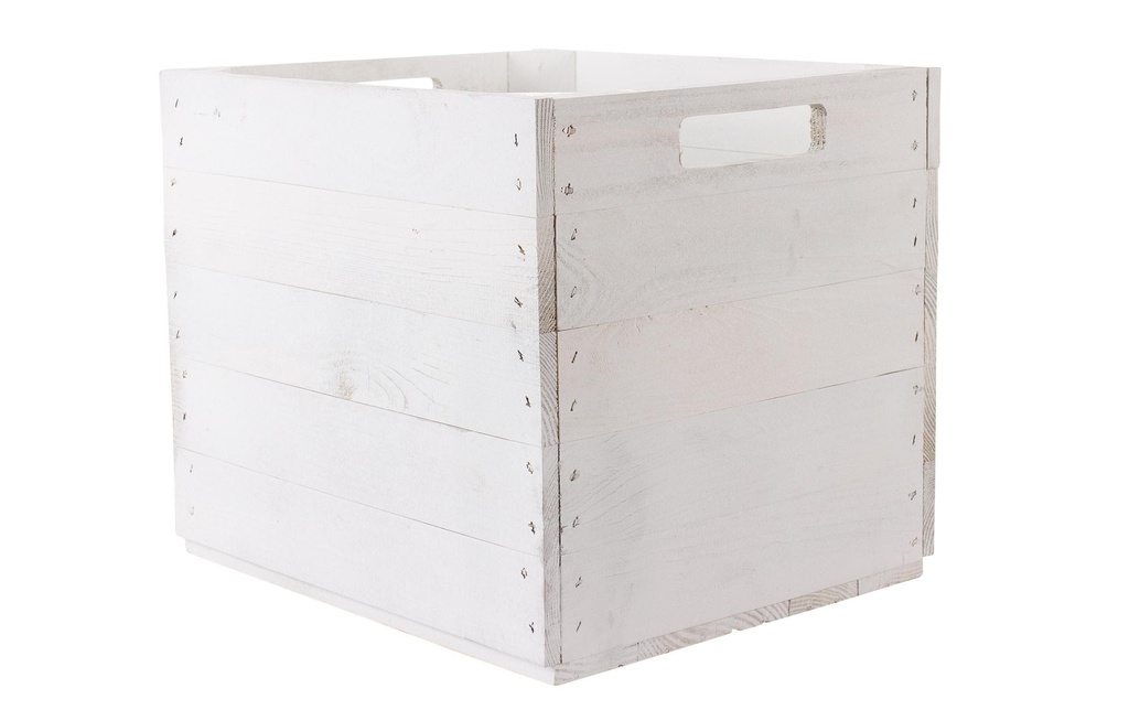 Holz Zollhaus Caisse de rangement Vintage 33 x 38 cm, Blanc