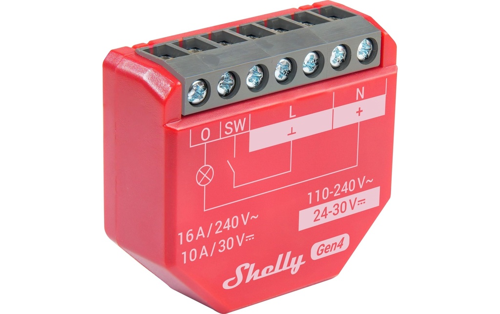 Shelly Actionneur de commutation Wi-Fi 1PM Gen4 rouge, 16 A