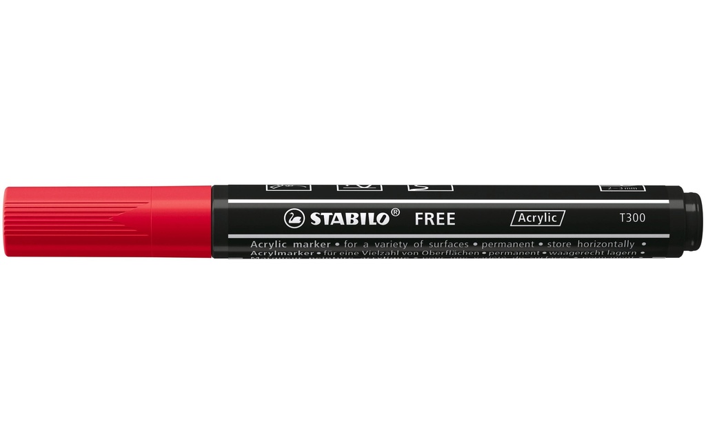 STABILO Marqueur acrylique Free Acrylic T300 Carmin