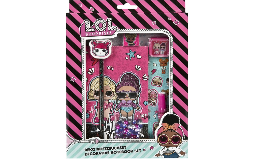 Undercover Bloc-notes LOL Surprise 11.8 x 17.7 cm, Vierge, Noir/Rose