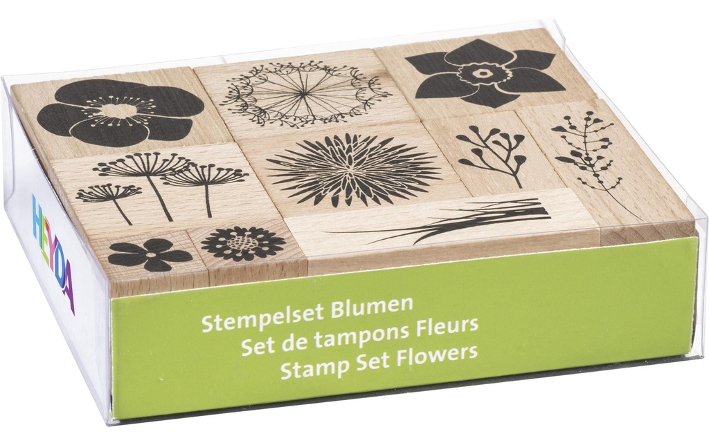 Heyda Set de tampons Fleurs 10 pièces, 12 x 10 x 3 cm