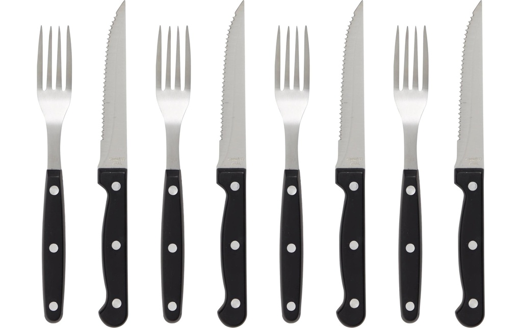 Schou Kits de couverts à steak 8 pièces, Noir