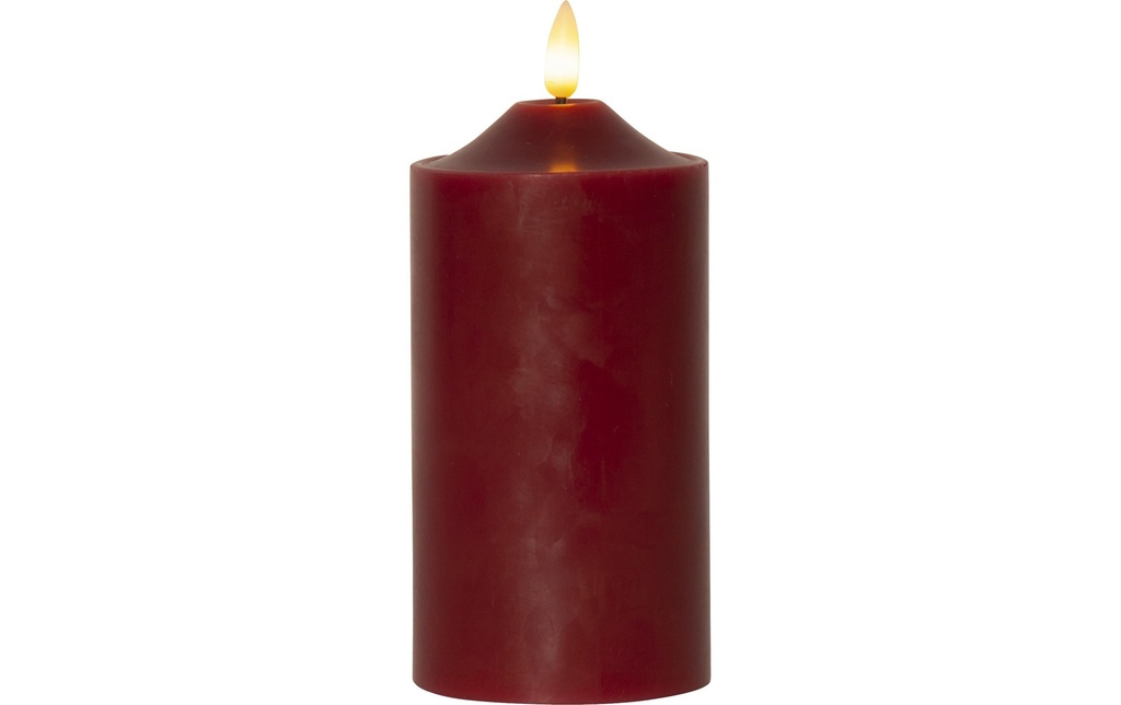 Star Trading Bougie LED Flamme Pillar, 17 cm, rouge