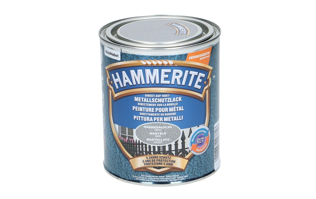 Hammerite Vernis de protection pour métal HS Gris, 750 ml