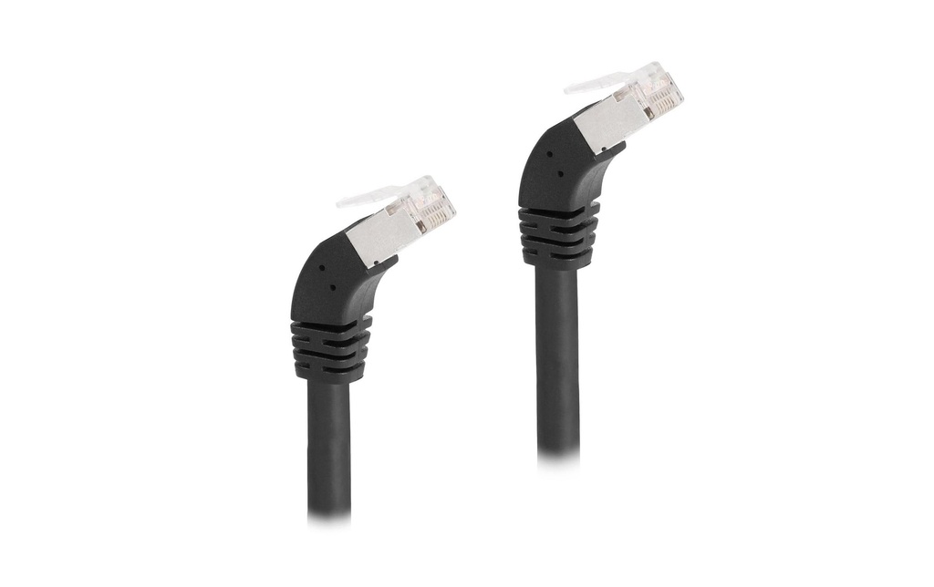 Delock Câble patch coudé 45° bas Cat 6A, S/FTP, 1 m, Noir