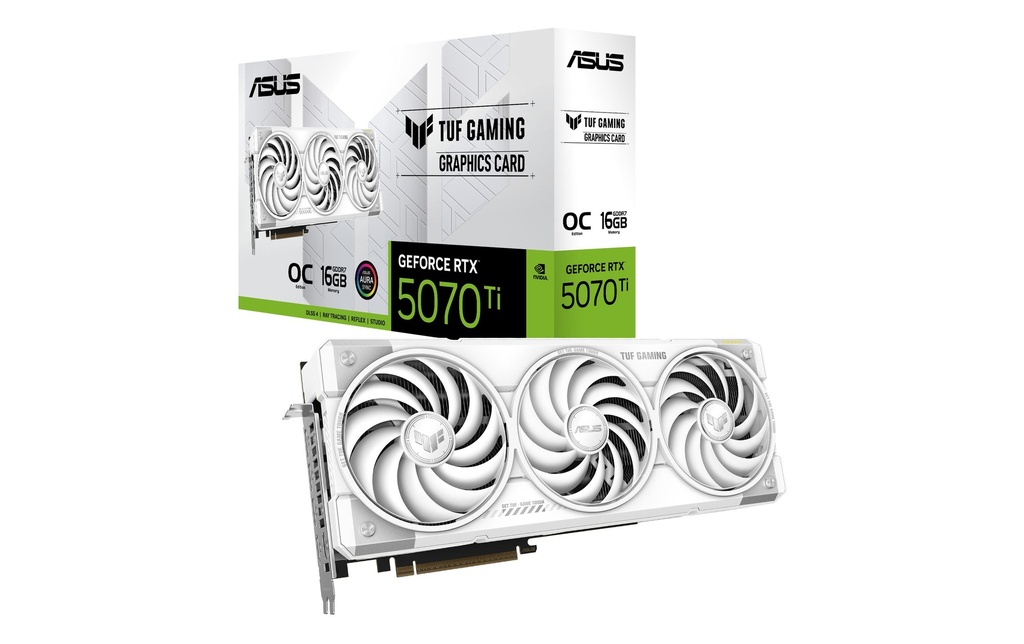 ASUS Carte graphique TUF Gaming GeForce RTX 5070 Ti White OC Edition