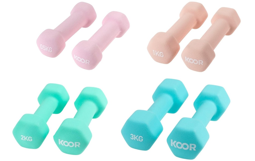 KOOR Set d’haltères courts Light 4 paires