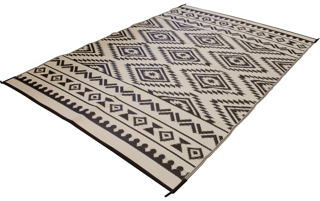 Eurotrail Tapis de tente Patio Mat 250 x 400 Noir/Blanc