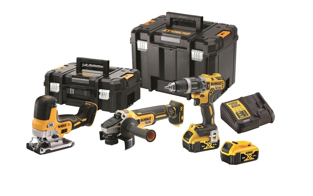 DEWALT Kits de machines sans fil 18 V avec 2 batteries 5.0 Ah DCK329P2T-QW