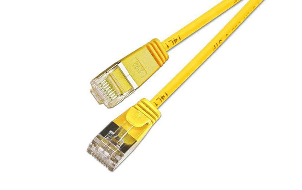 SLIM Câble de raccordement KAT6 Light, rond, U/FTP, Ø 3,8 mm, jaune