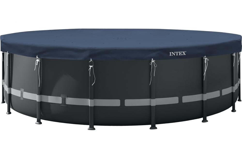 Intex Bâche pour piscine Deluxe tous temps 4.8 m x 20 cm, bleu foncé