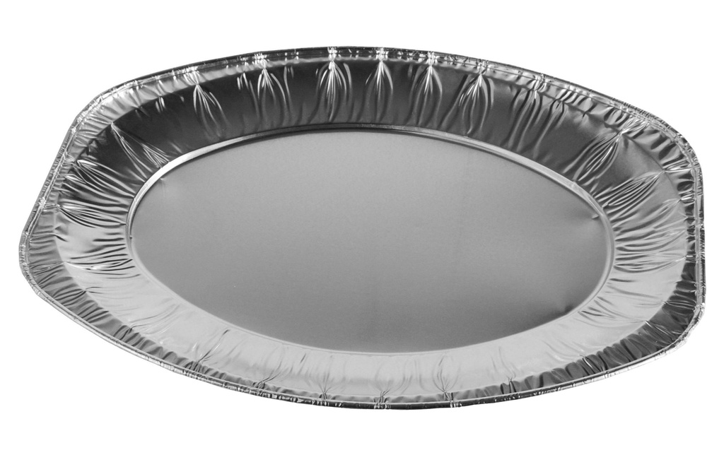 Papstar Assiette de service jetable Aluminium 35 cm x 24.5 cm, 3 pièces