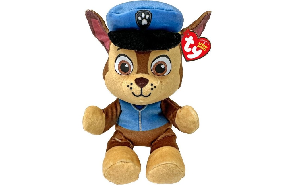 Ty Peluche Paw Patrol Chase 20 cm, Bleu, Brun