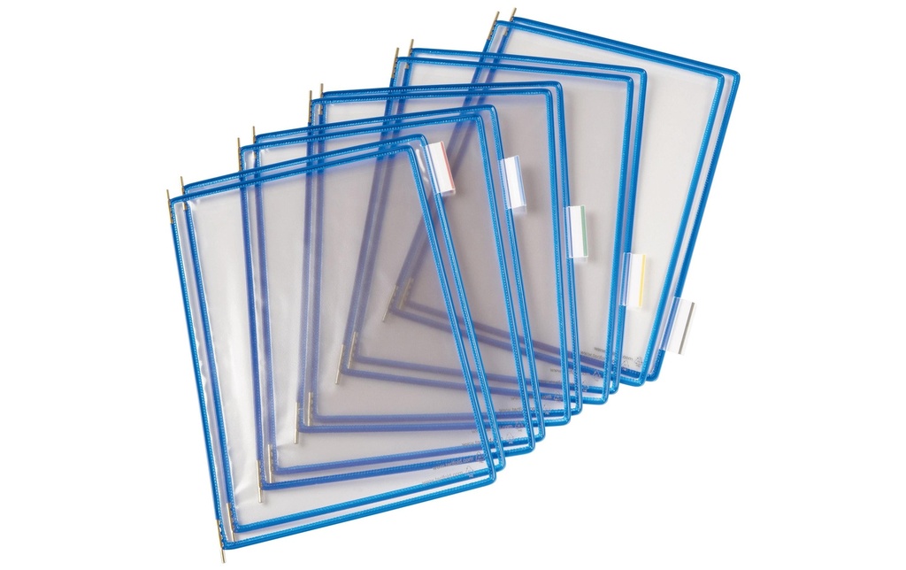 Tarifold Porte-documents Pochettes transparentes T-Display Bleu 10 pièces