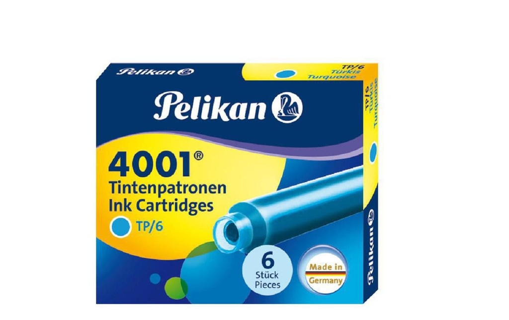 PELIKAN Cartouches 4001 turquoise (6 pces)