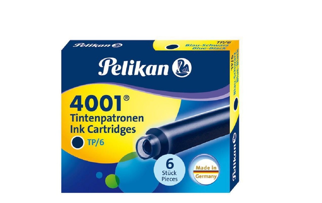 PELIKAN Cartouches 4001 bleu-noir (6 pces)