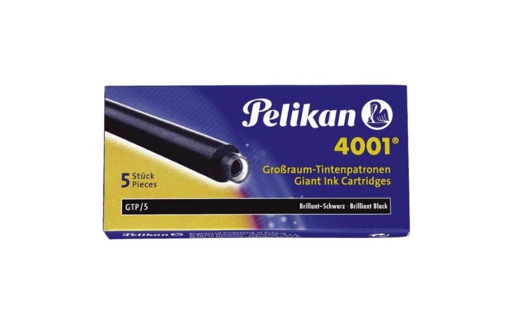 PELIKAN Cartou.d'encre grand 4001 noir (5 pces)