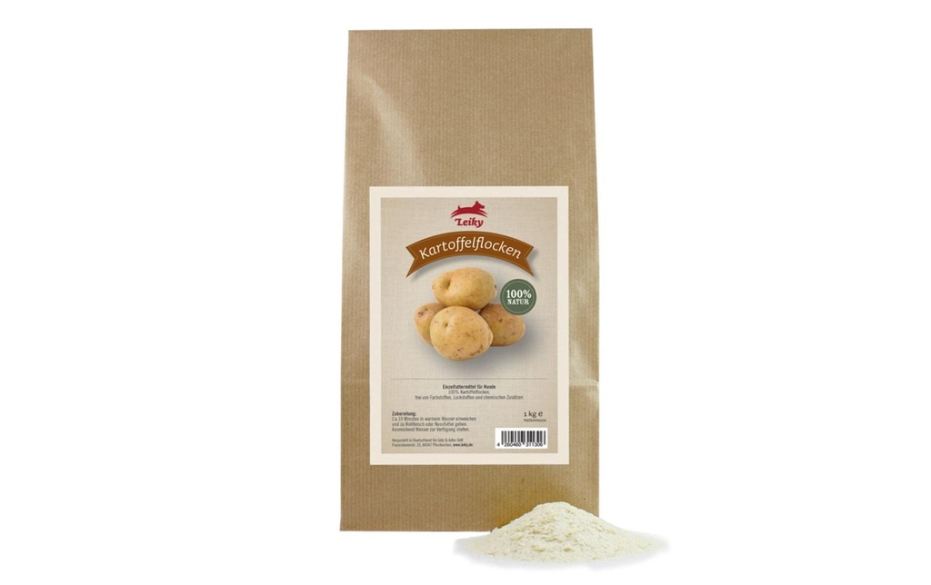 Leiky Supplément alimentaire pour chiens Flocons de pommes de terre, 1 kg