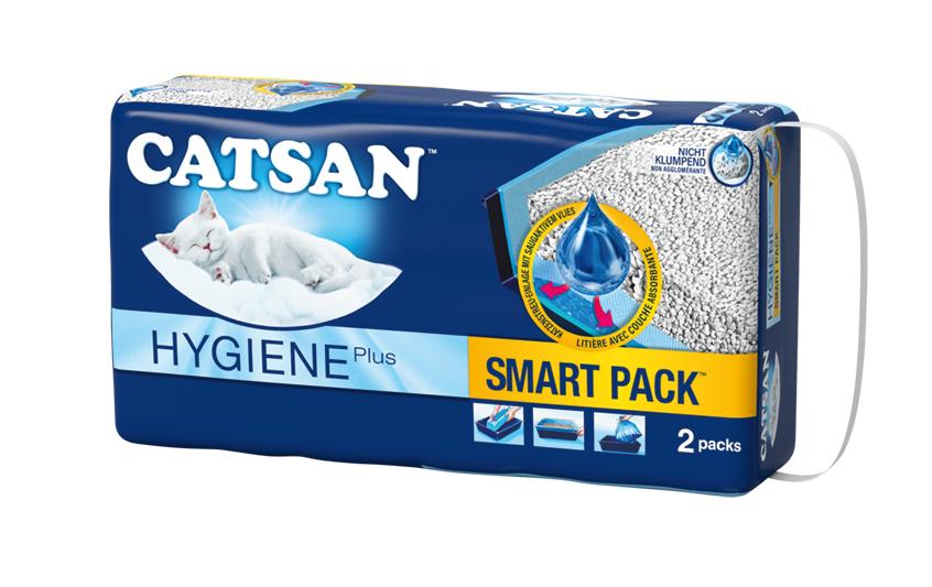 Catsan Litière pour chat Pack Hygiène Plus Smart, 2 x 4l