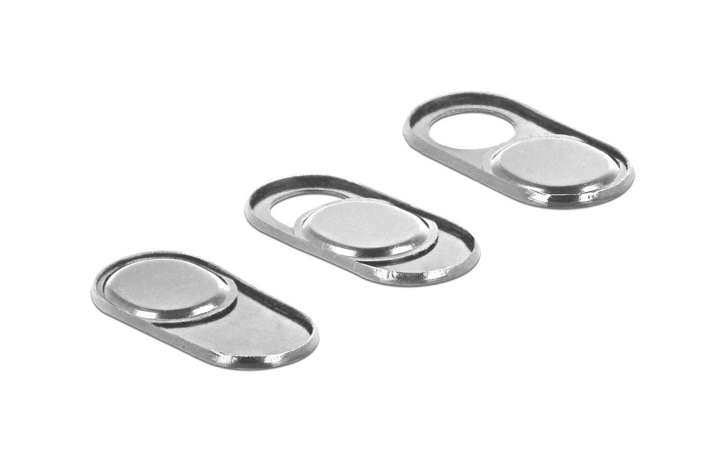 Delock Couvre-webcam Lot de 3, autocollants, argent