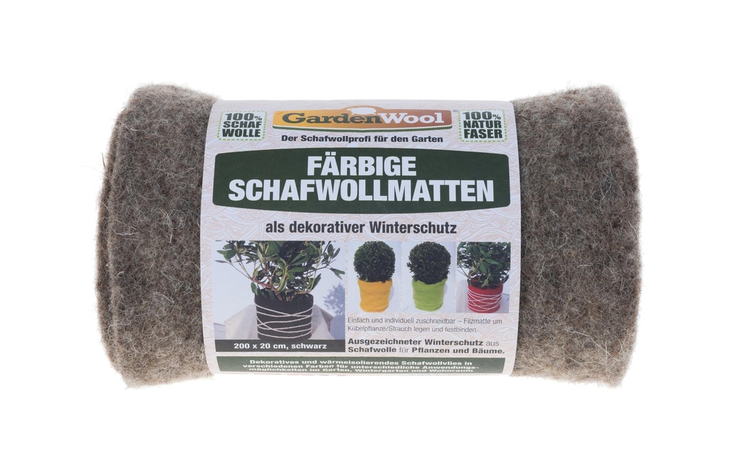GardenWool Tapis de protection hivernale 200 cm Noir