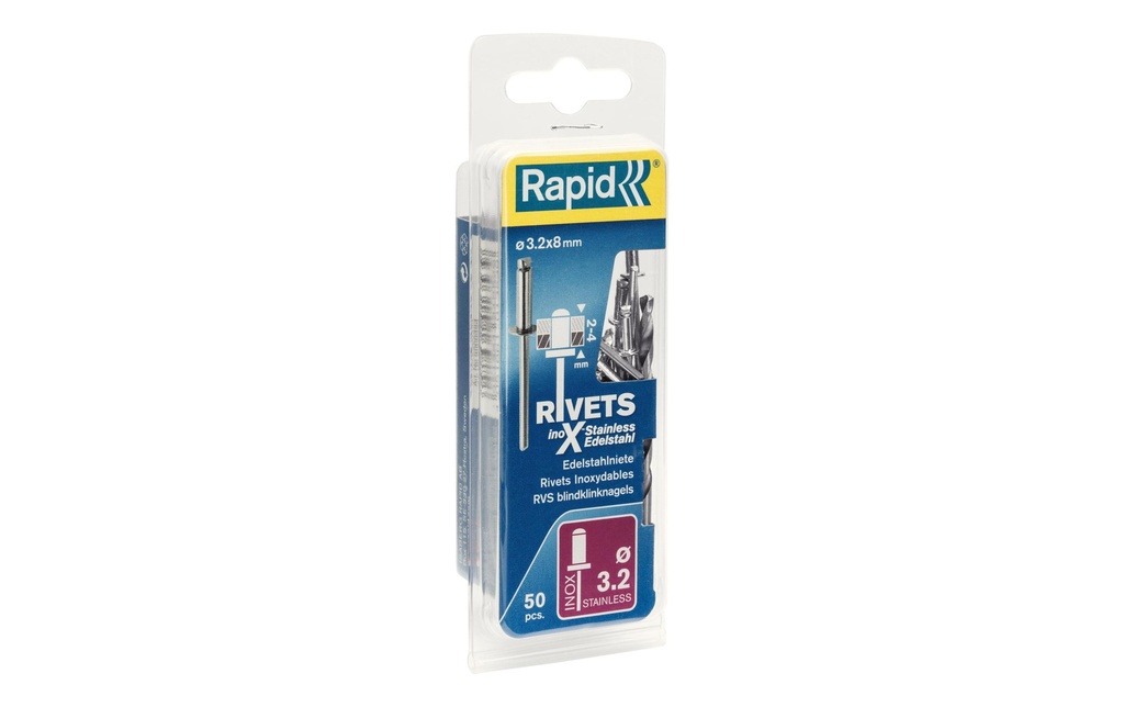 Rapid Rivets aveugles acier inoxydable Ø 3.2 x 8 mm
