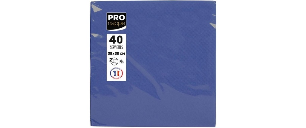 PRO nappe Serviettes en papier Bleu marine 38 cm x 38 cm, 40 Pièce/s