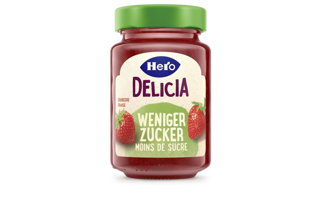 Hero Pâte à tartiner Delicia à la fraise moins de sucre 270 g