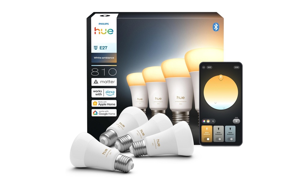 Philips Hue Ampoules White Ambiance E27 Lot de quatre 4 x 810 lm