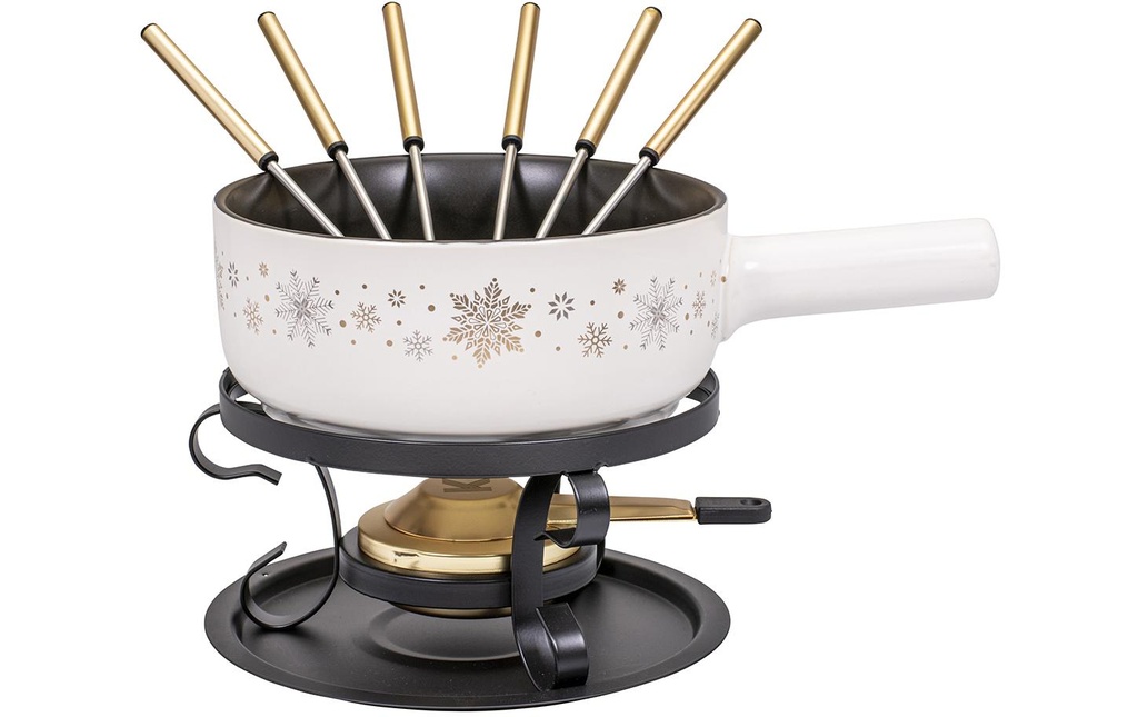 Kadastar Service à fondue au fromage Sparkling Wint E22 9 Pièce/s, Noir/Blanc