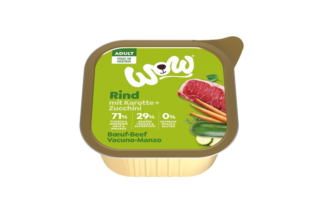 WOW Alimentation humide Adult boeuf bol 150g