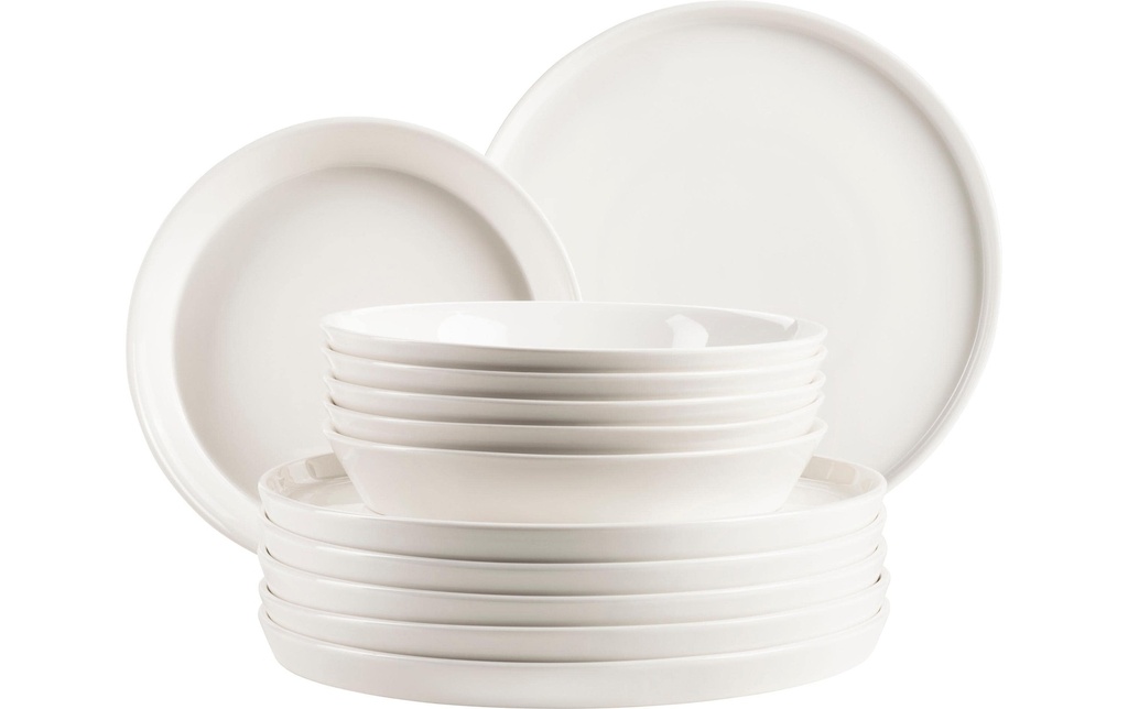 Mäser Set d’assiettes Sita 12 pièces, blanc
