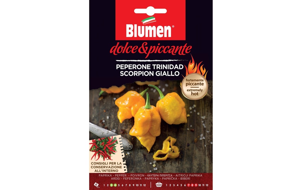 Blumen Semence Paprika Trinidad Scorpion de Trinité Giallo