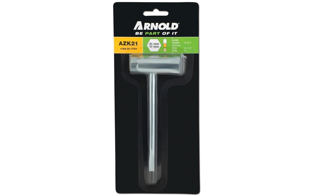 Arnold Clé à bougies d’allumage AZK21 17 x 21 x 70 mm