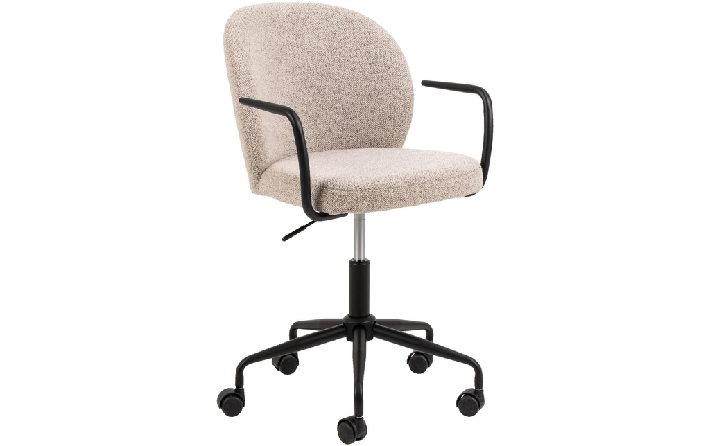 AC Design Chaise de bureau Patricia, avec dossier et accoudoirs rembourrés, beige