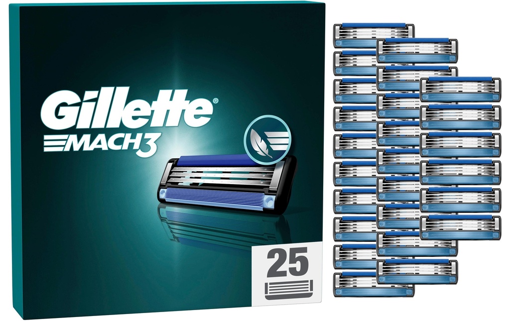 Gillette Lames de rasoir Mach3 Standard 25 pièces