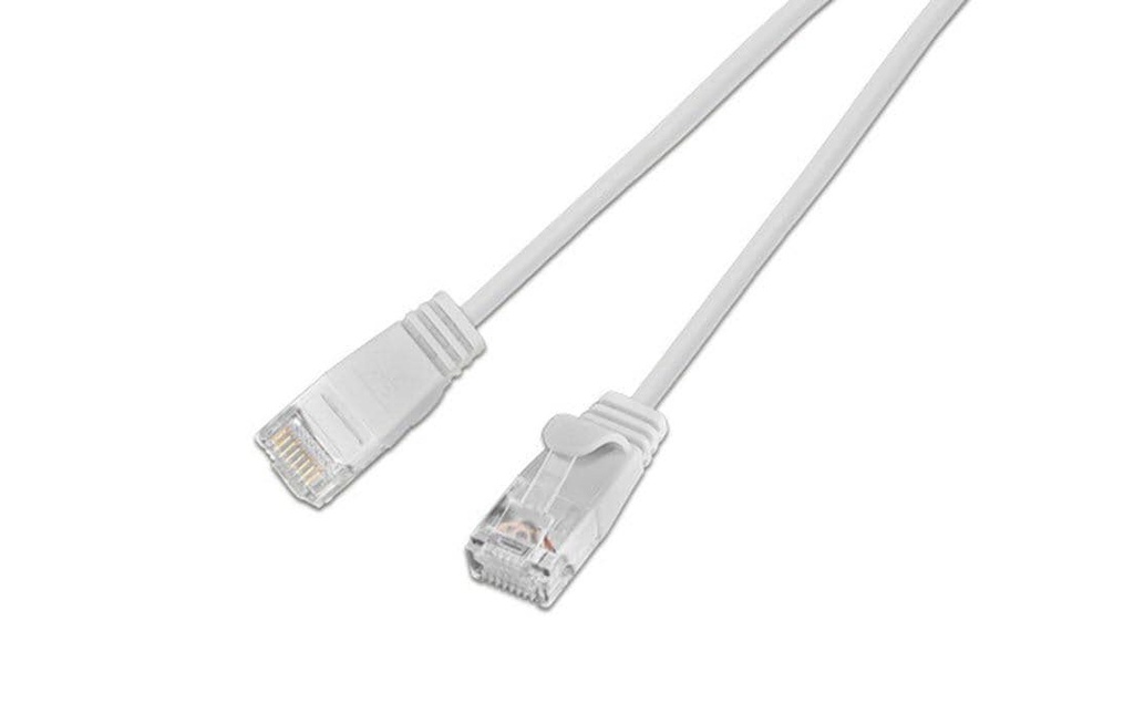 SLIM Câble de raccordement KAT6 Light, rond, U/UTP, Ø 2,8 mm, blanc