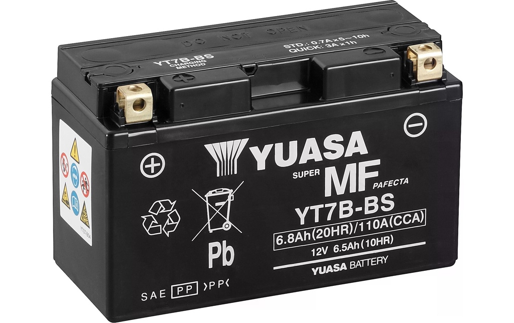 YUASA Batterie de moto AGM 12V/6.8Ah/110A