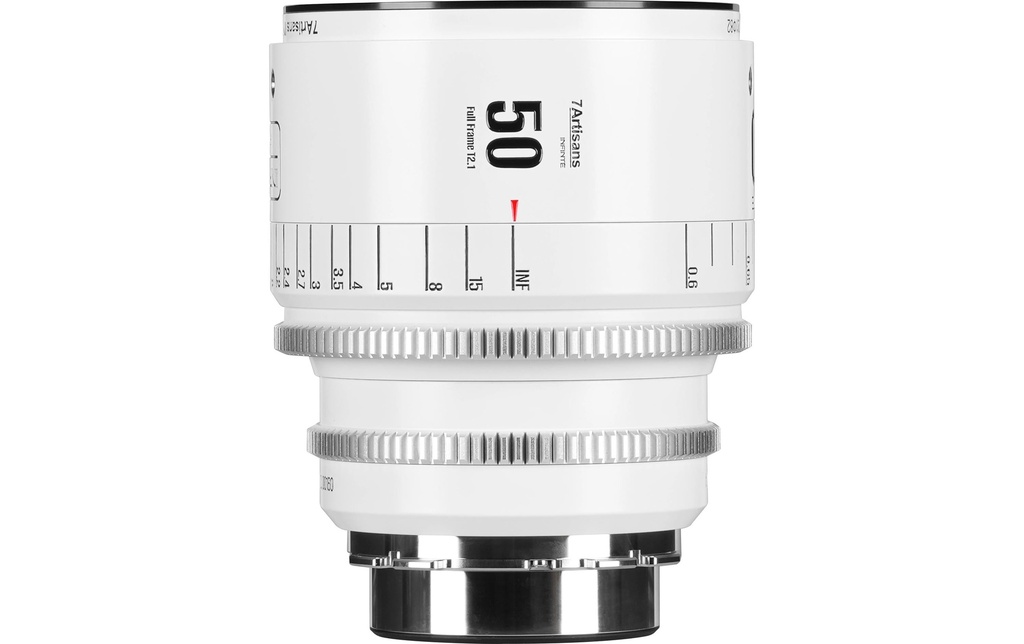 7Artisans Longueur focale fixe 50mm T/2.1 INFINTE Blanc – Arri PL