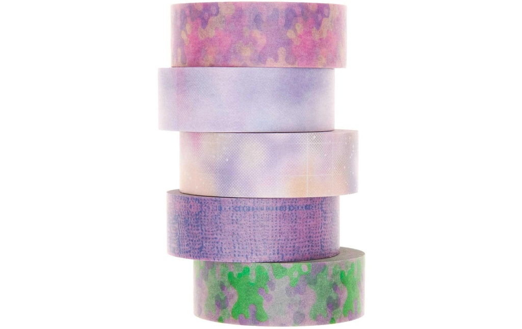 Rico Design Ruban Washi Transformation 5 pièces, Violet,  10 m