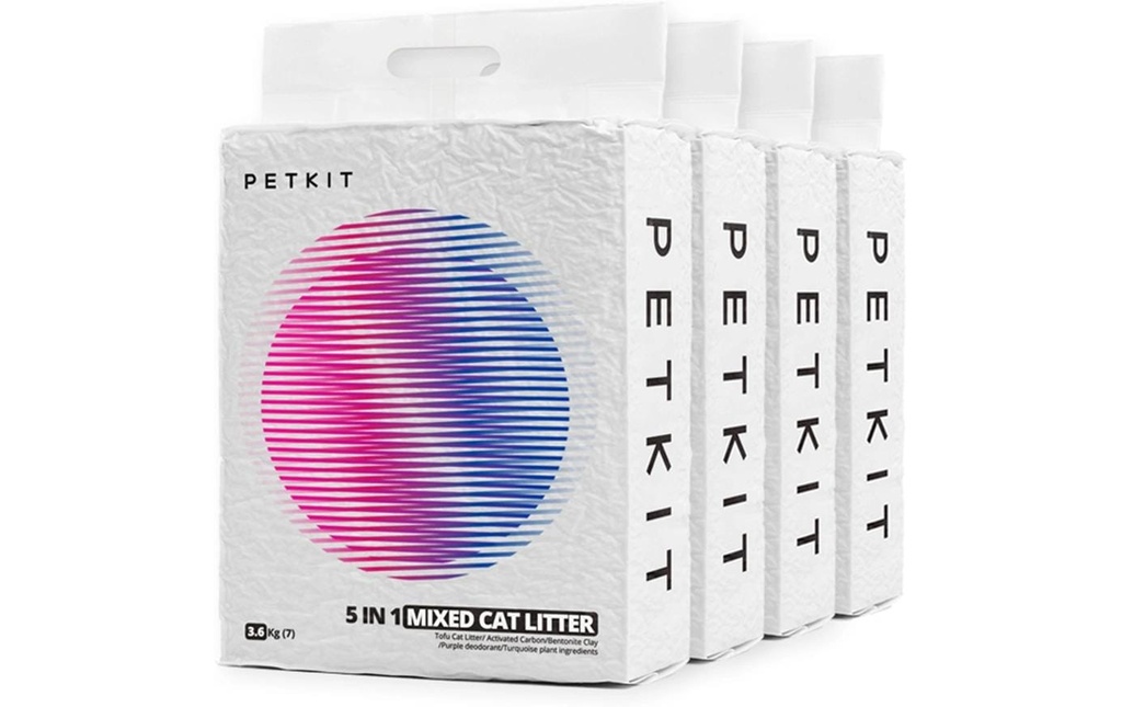 PETKIT 5-in1 Mixed Litière pour chats agglomérante 4 x 7 l