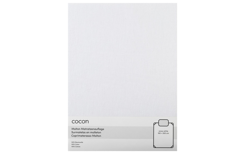 COCON Drap-housse molletonné 160 x 200 cm, Blanc