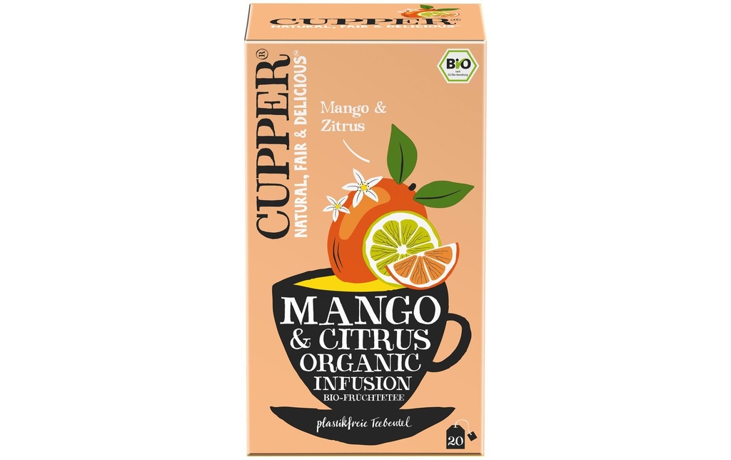 Cupper Sachet de thé Mango & Citrus Organic Infusion 20 pièces