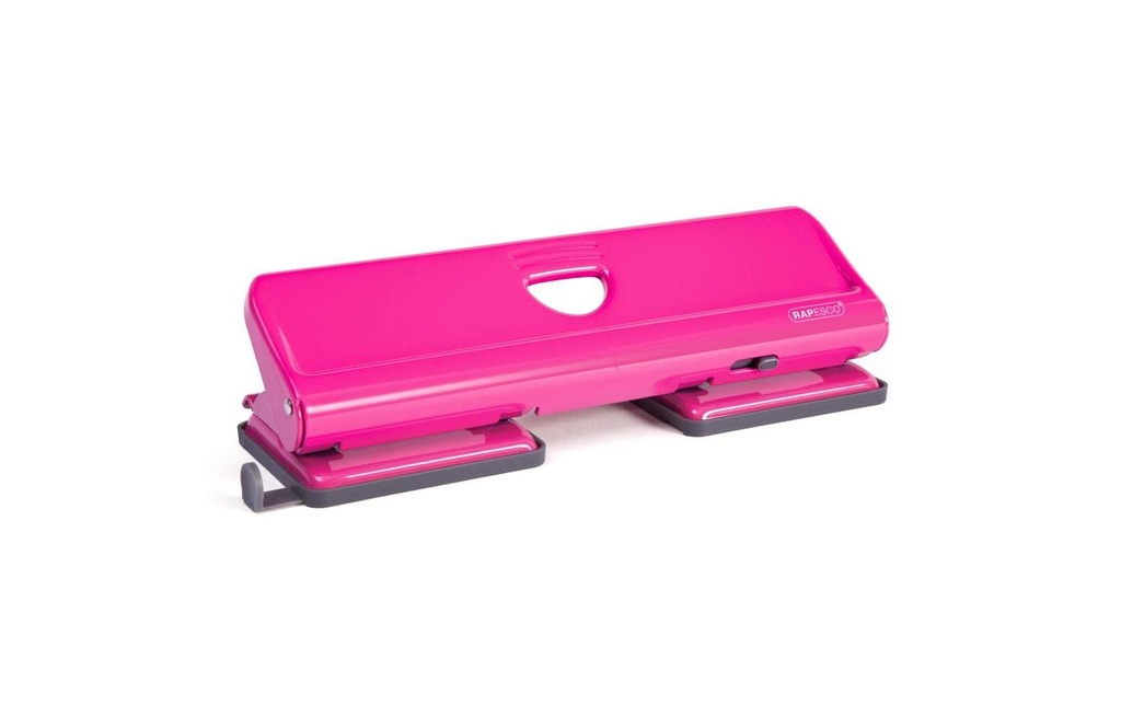 Rapesco 720 Perforateur métallique 4 trous Capacité de 20 feuilles, rose