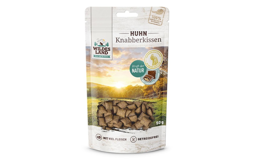 Wildes Land Collation pour chat Coussin à grignoter Poulet 50 g
