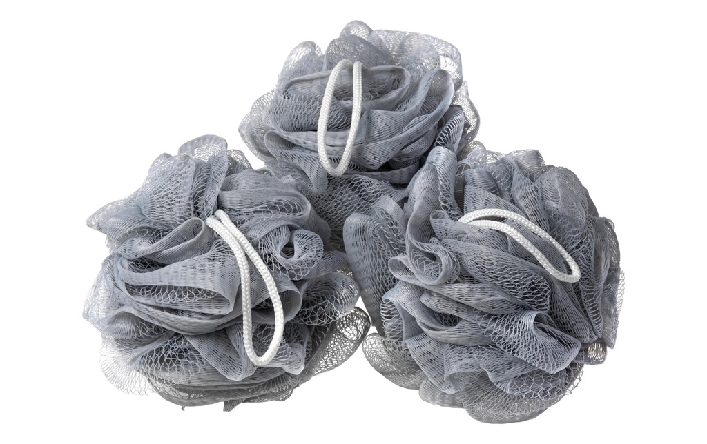 COCON Éponge de douche Gris, 3 pièces