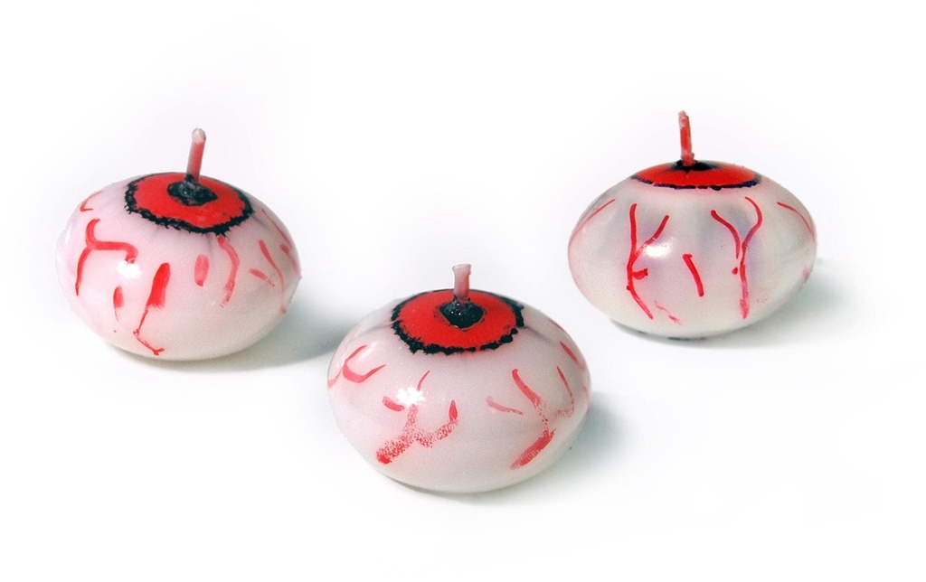 Partydeco Candele Œil flottant 4 cm, 25 bougies